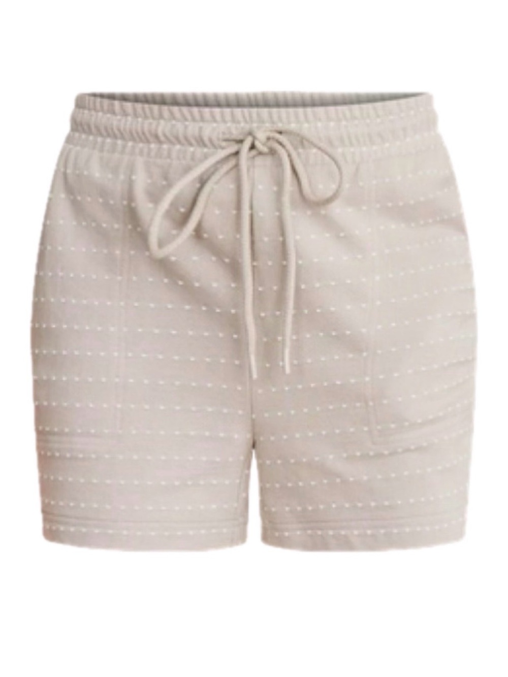 Lou & Grey Cream Knit Drawstring Athletic Shorts